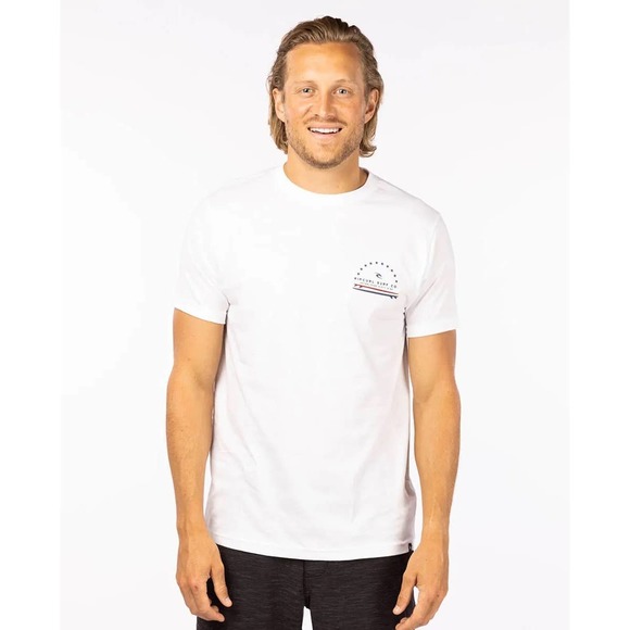 Rip Curl Men's Americana Stars Premium Tee T-Shirt in White - Picture 2 of 5